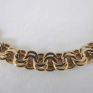 Vintage Hobé Gold & Silver Tone Double Prime Link Necklace 16"